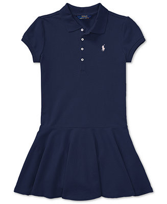 Girls' 2T-6X Cotton Mesh Stretch Short-Sleeve Polo Dress | Macy's