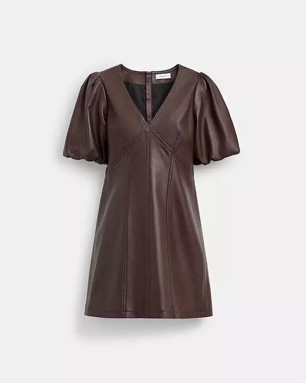 Leather Puff Sleeve Dress | Coach (CA)