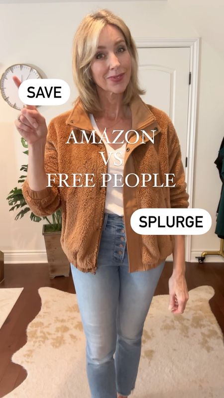Save vs splurge- Amazon vs Free People. Free People inspired One Scout Jacket from Amazon. Size up for a more oversized look. Comes in 23 colors. 

FP | Amazon fashion | oversized shirt | mom style | mom outfit | fall outfit 

#LTKSeasonal #LTKfindsunder50 #LTKVideo