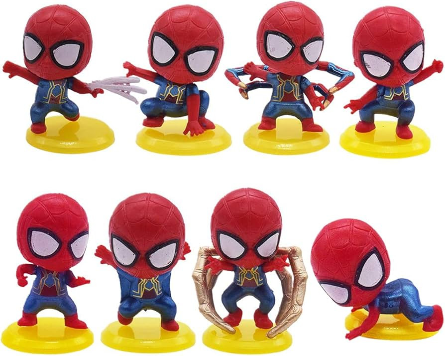 Spider-Man Cake Topper Bleasky Spider Superhero Cake Topper Cupcake Toppers Mini Figures kids Bir... | Amazon (US)