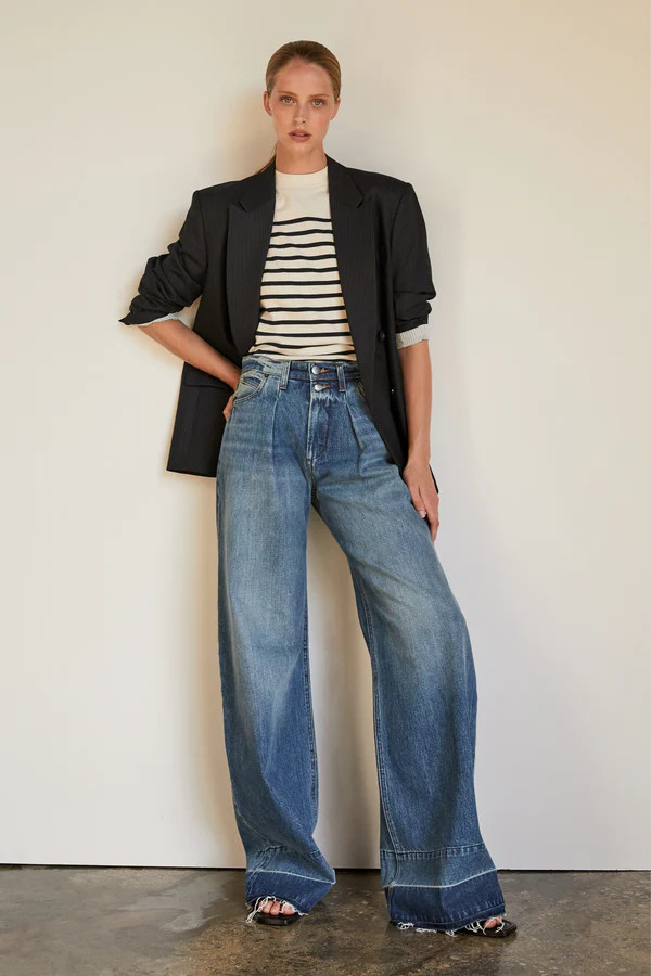 Mosaic Pleated Jean Released Hem -- Mesa | Frame Denim