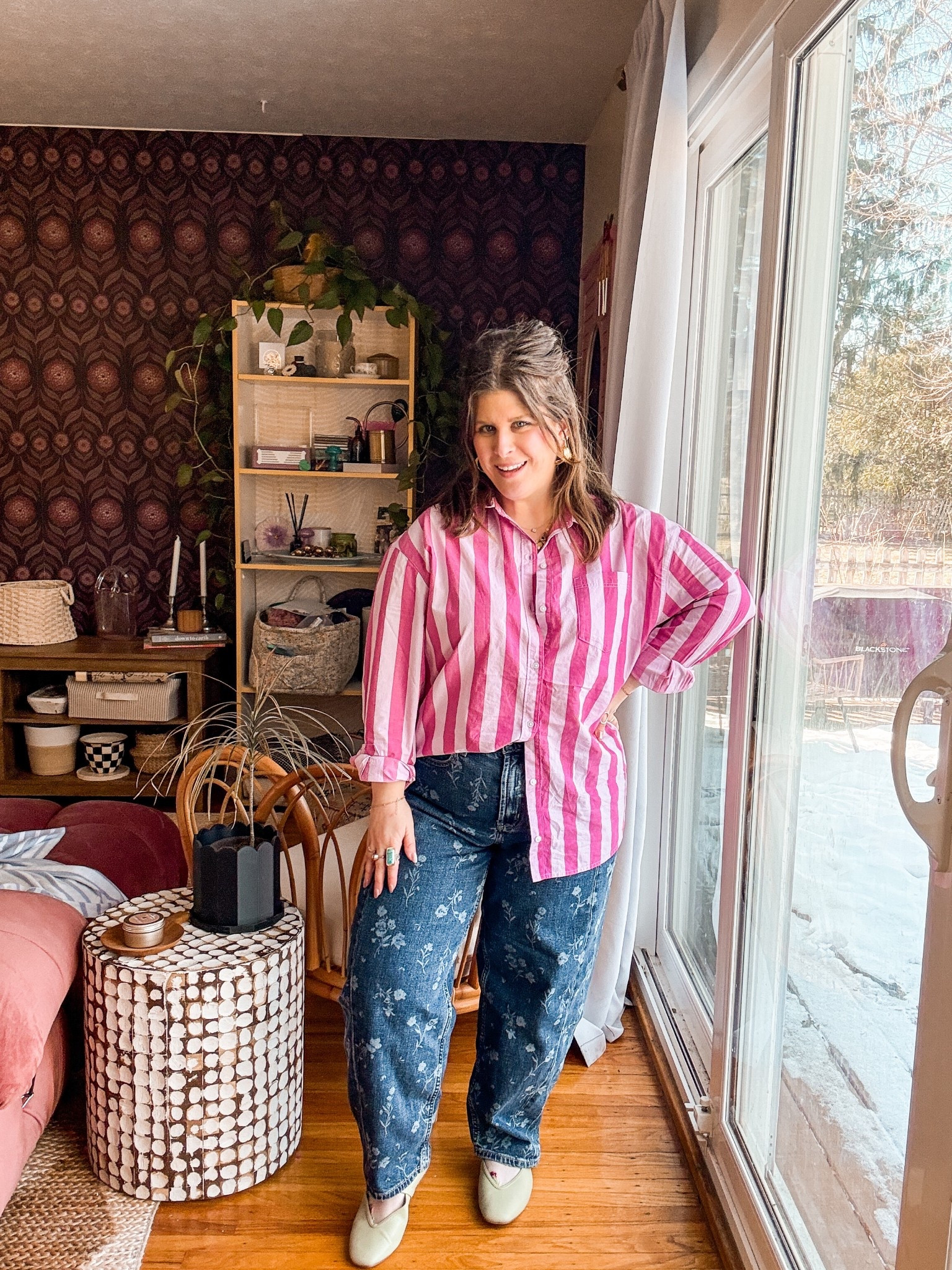 Striped button down & floral barrel leg jeans for spring with cute ballet flats



#LTKootd #LTKSpringSale #LTKPetite
