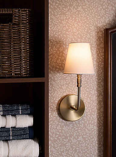 Classic burnished brass wall sconce | Simons