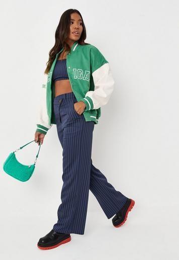 Missguided - Blue Co Ord Pinstripe Wide Leg Tailored Trousers | Missguided (UK & IE)