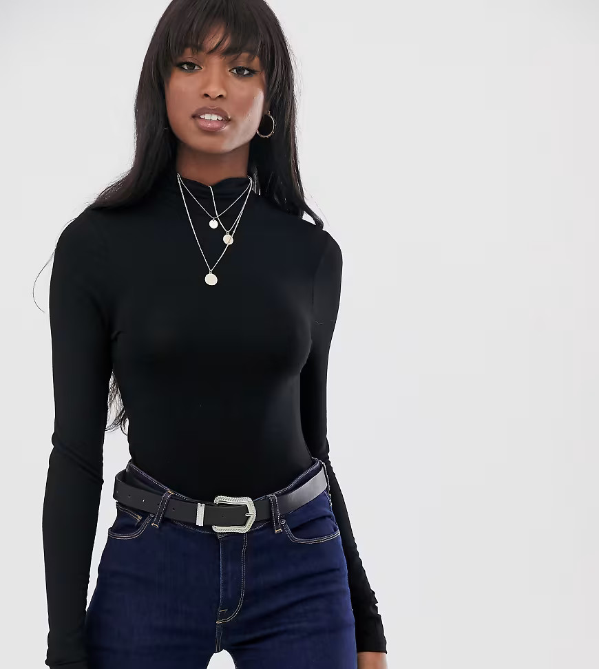 ASOS DESIGN Tall turtle neck long sleeve top in black | ASOS (Global)
