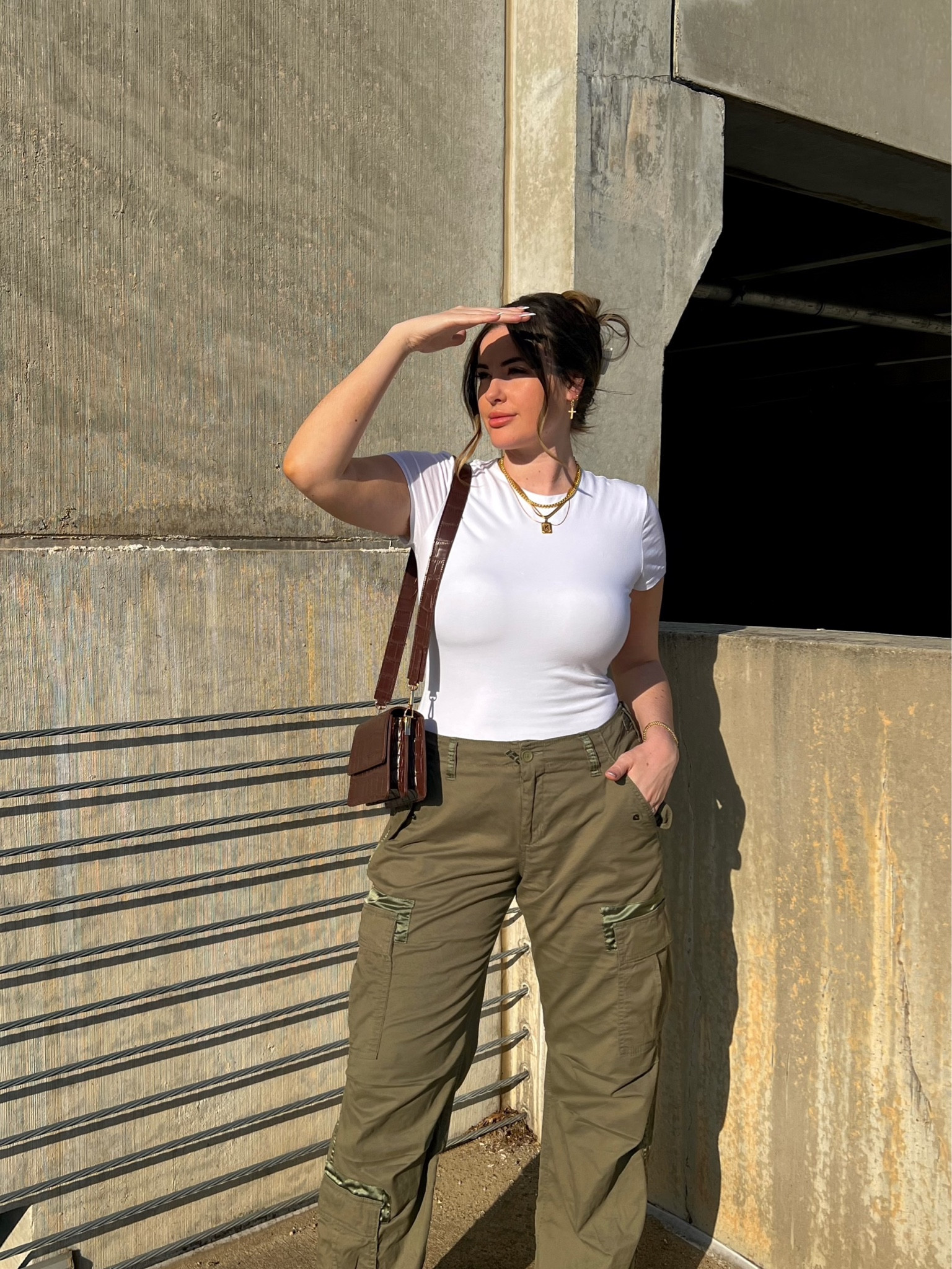 Tall friendly cargo pants (wearing 31 long) and the best white double lined seamless bodysuit (large) Easy spring outfit 🤍🫶🏼

#LTKstyletip #LTKshoecrush #LTKSeasonal