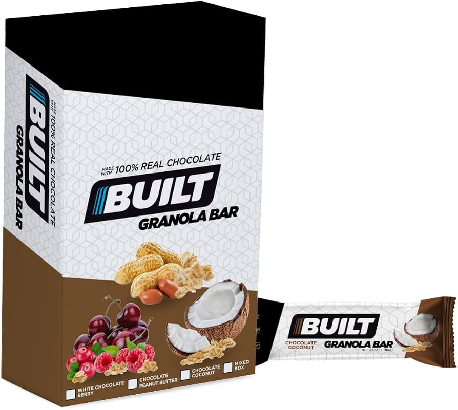 Built Bar 12 Pack High Protein Granola Bars | Chocolate Covered | Low Carb | Low Calorie | Low Su... | Amazon (US)