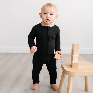Black Bamboo Viscose Zippy | Little Sleepies