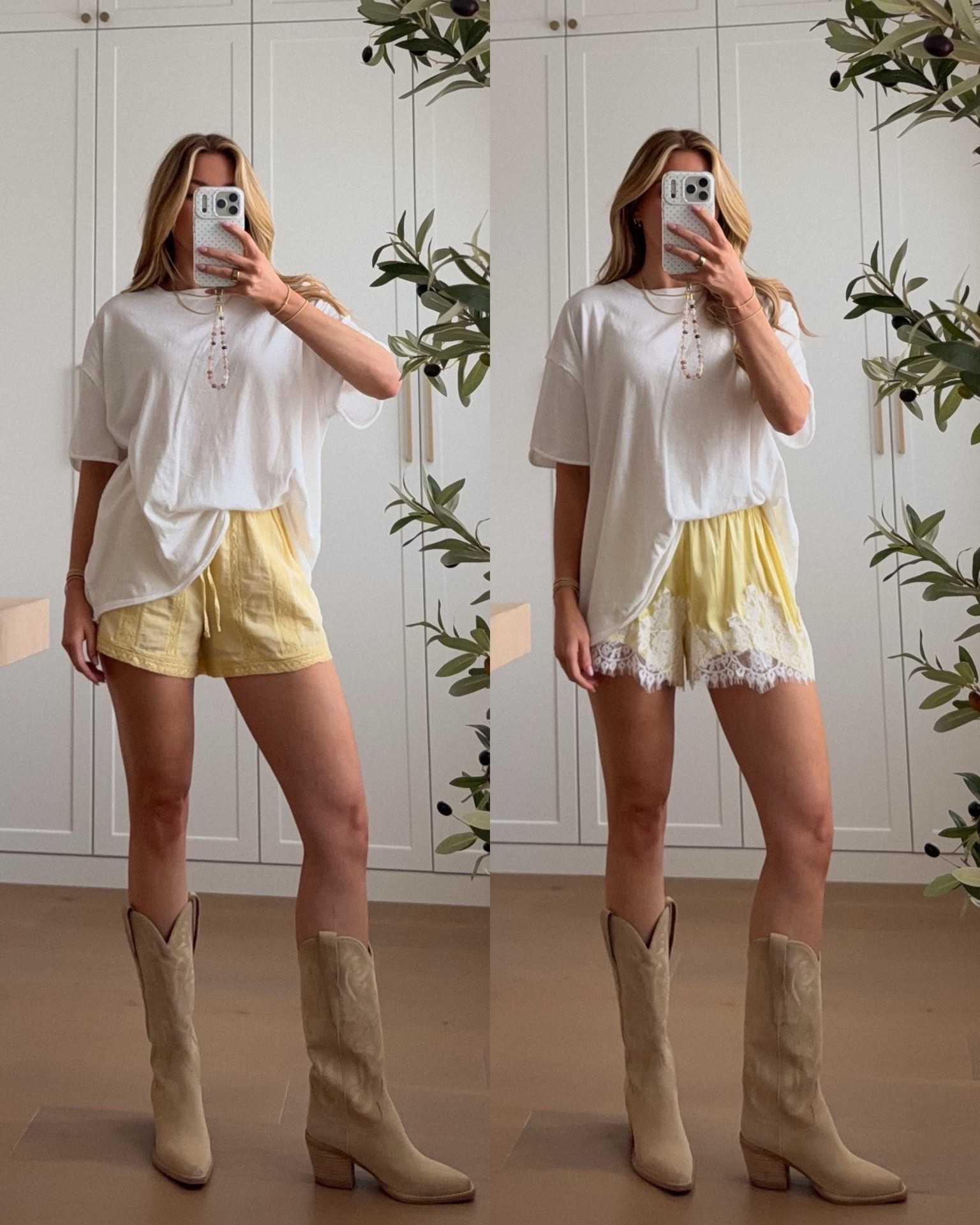 white t-shirt: small // cotton lace short: xs // satin lace shorts: small 



#LTKSeasonal #LTKPetite #LTKootd