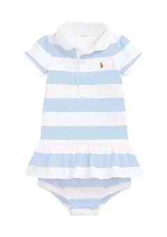 Ralph Lauren Childrenswear Baby Girls Striped Cotton Rugby Dress & Bloomer | Belk
