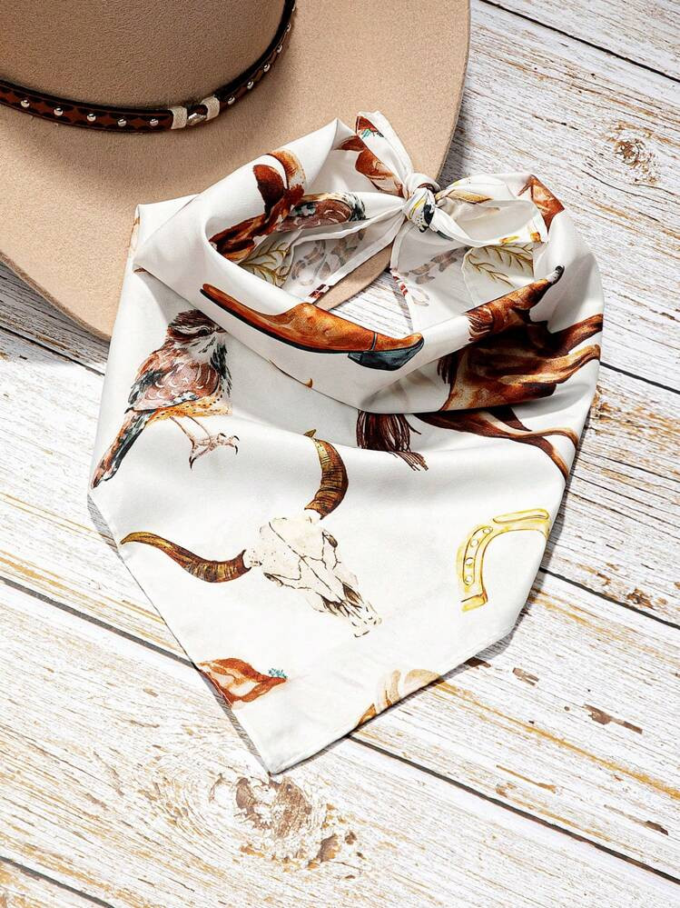 1 Pc Western Paisley Flower Boot Bull Wild West Hat Print Hairband For Women , Headband Hair Acce... | SHEIN