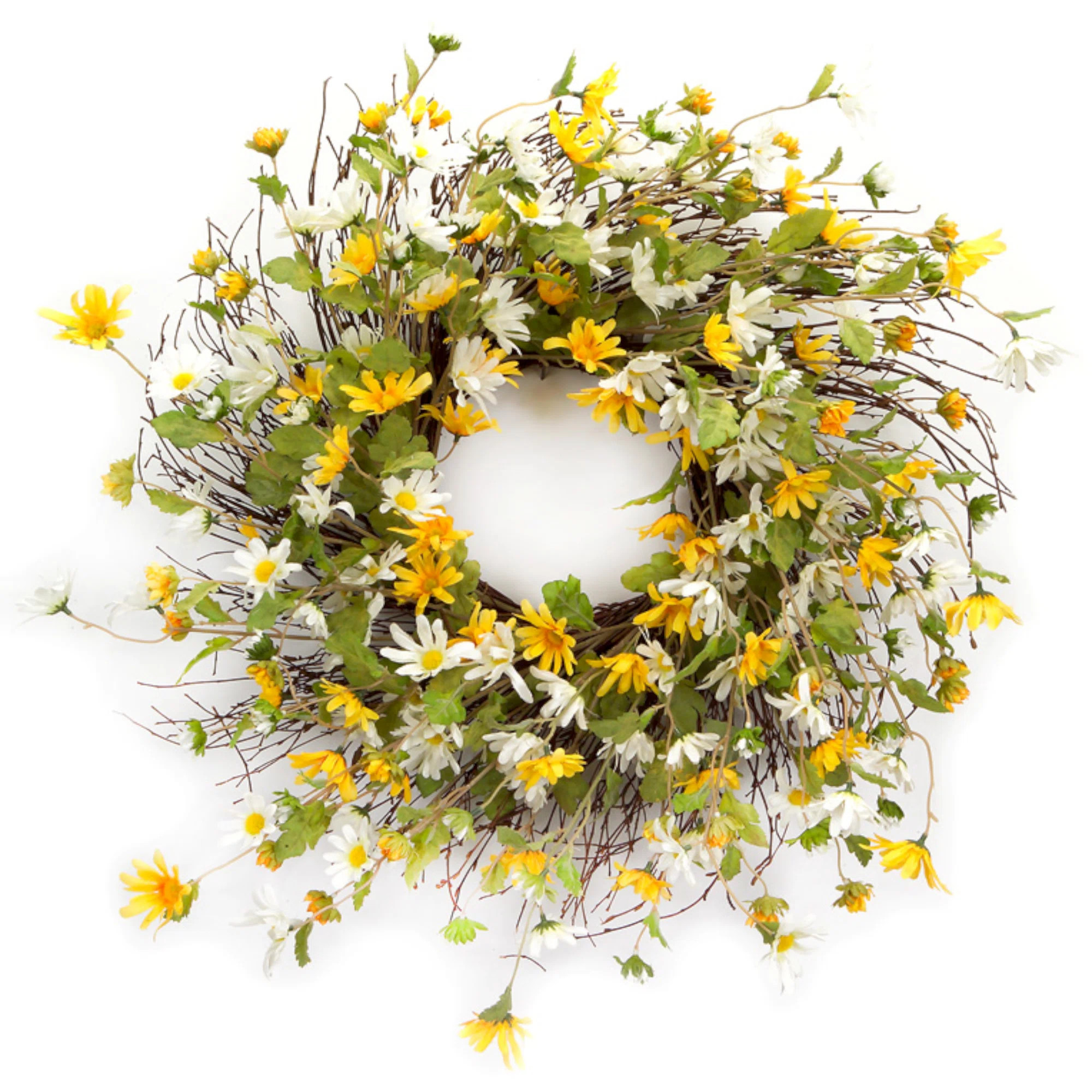 Waldo Faux Daisy Plastic 24'' Wreath | Wayfair North America