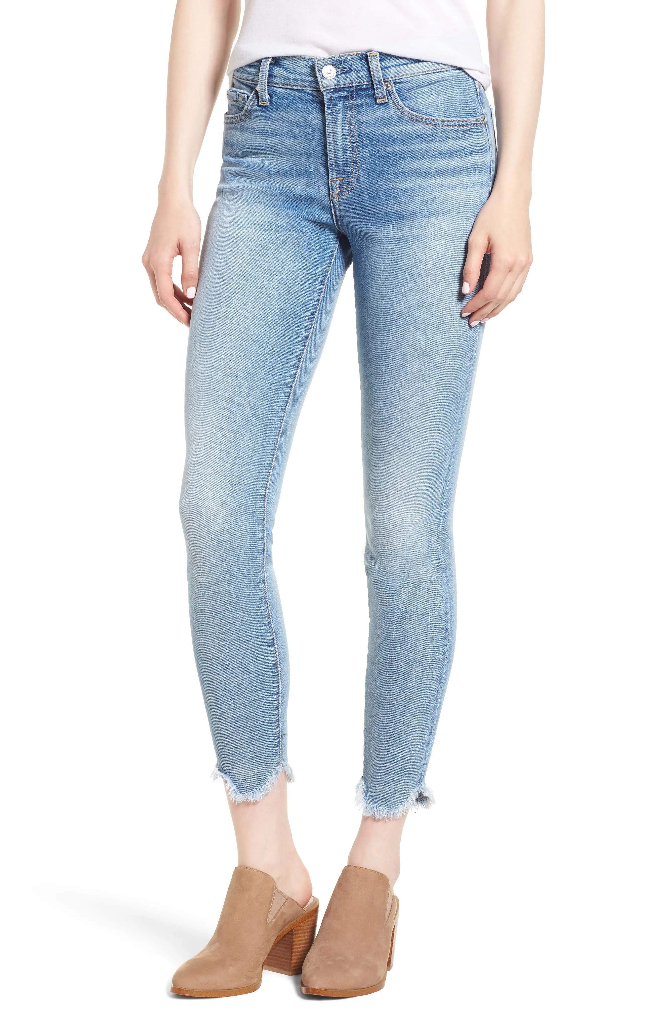 7 For All Mankind® Luxe Vintage Scallop Hem Ankle Skinny Jeans (Flora) | Nordstrom