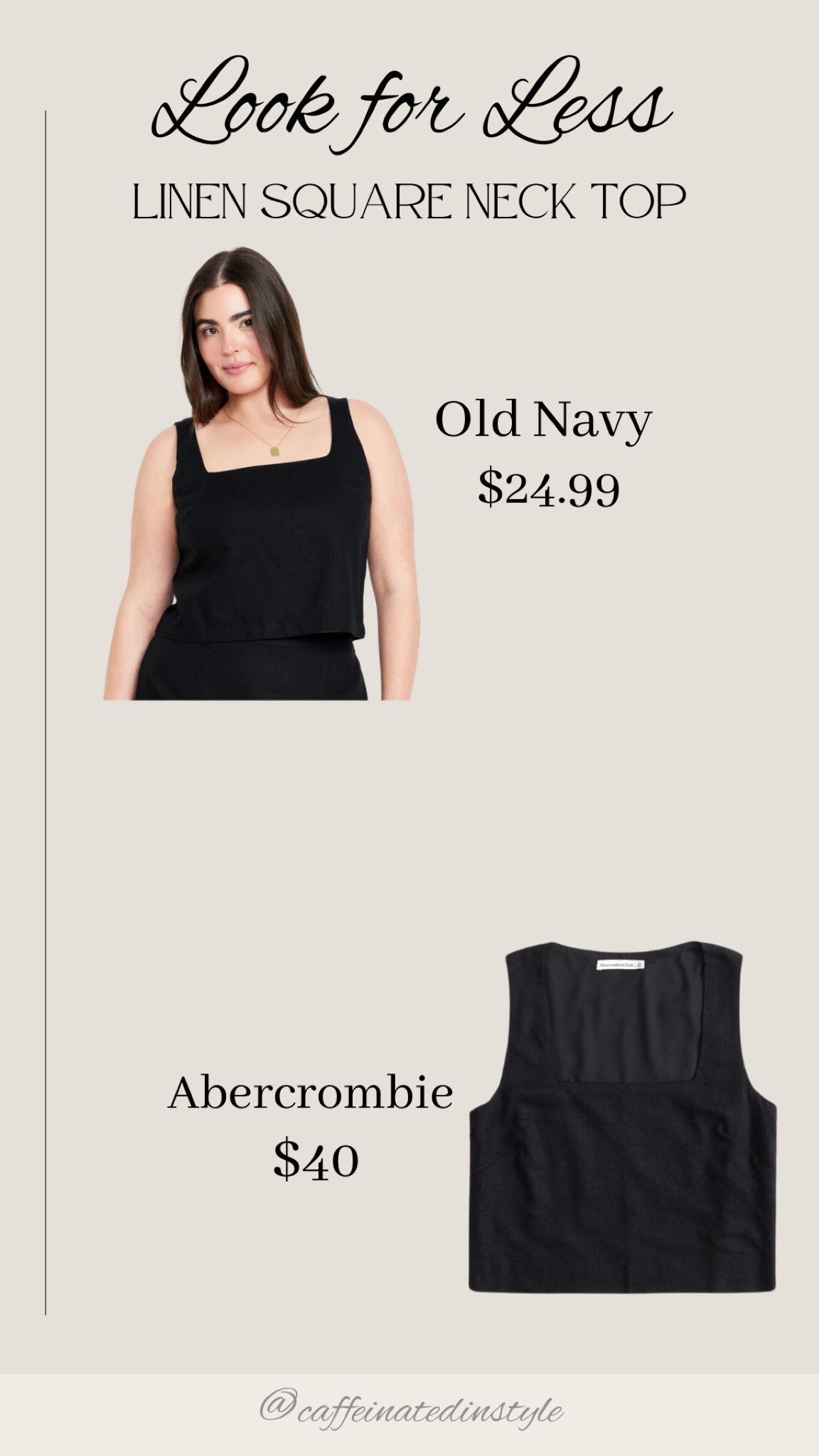 LOOK FOR LESS// linen square neck top 

#LTKStyleTip #LTKMidsize #LTKFindsUnder50