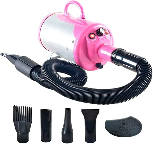 SHELANDY 3.2HP Stepless Adjustable Speed Pet Hair Force Dryer Dog Grooming Blower with Heater (Pi... | Amazon (US)
