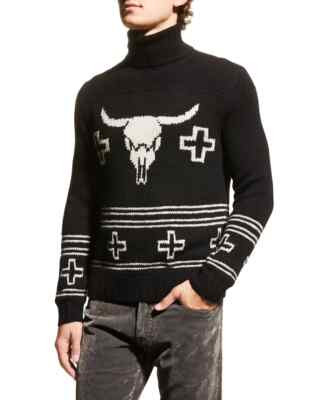 Purple Label Ralph Lauren Cashmere Western Cowboy Steer Turtleneck Knit Sweater | eBay US
