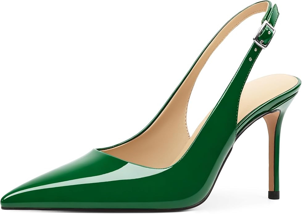 AUMOTED Women Slingback Heels Closed Pointed Toe Adjustable Buckle Stiletto High Heels for Casual... | Amazon (US)