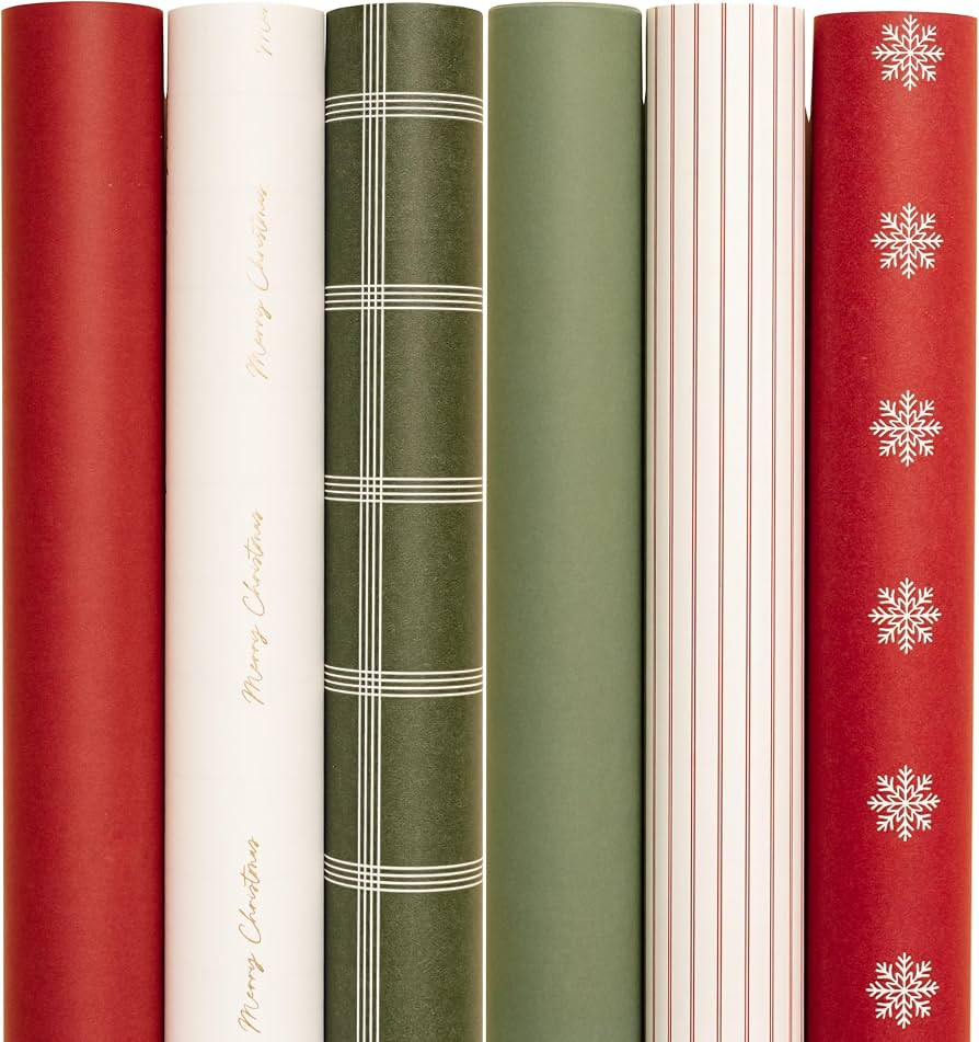 Merry Market Christmas Wrapping Paper Rolls, Premium Matte Gift Wrap, 30\u201d x 168\u201d Large ... | Amazon (US)