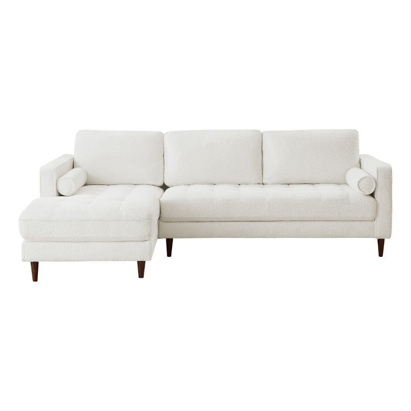 Demi Modern Living Room Luxury Boucle Fabric Sectional Sofa Couch in Cream | Walmart (US)