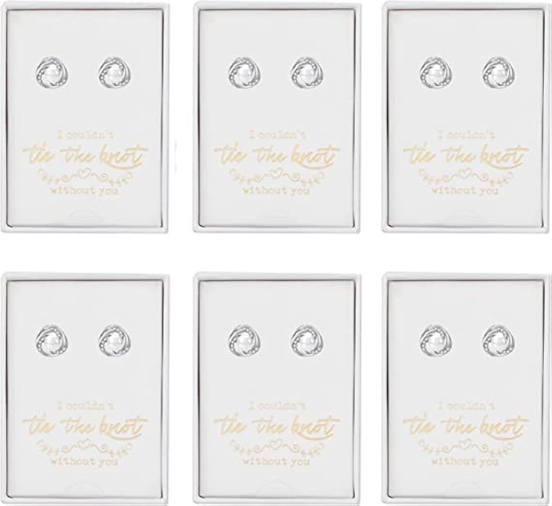 DHQH Bridesmaid Earrings Set of 4/6 for Wedding Day Bridesmaid Proposal Gifts Pearl Earrings Jewe... | Amazon (US)