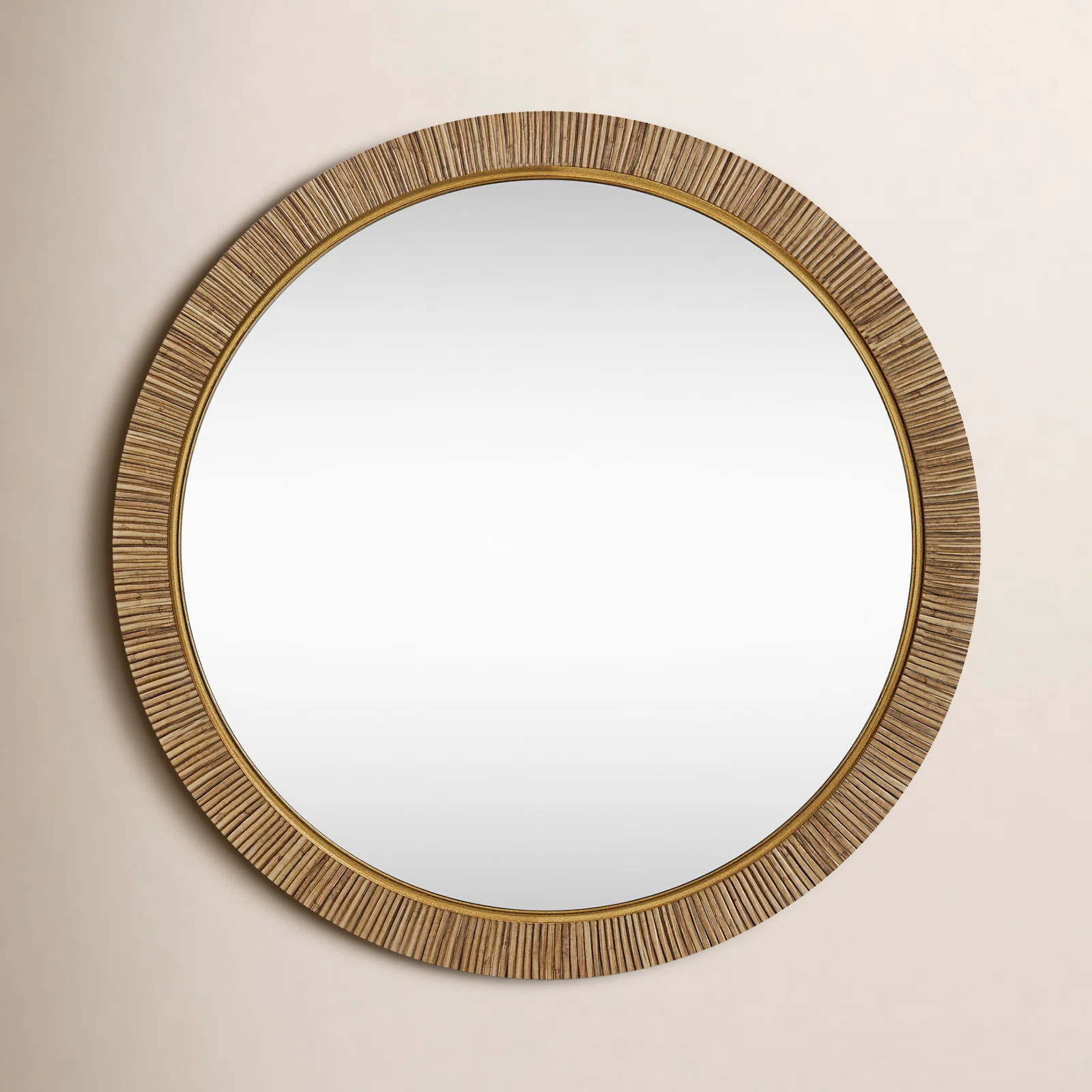 Luciana Rattan Round Wall Mirror | Birch Lane