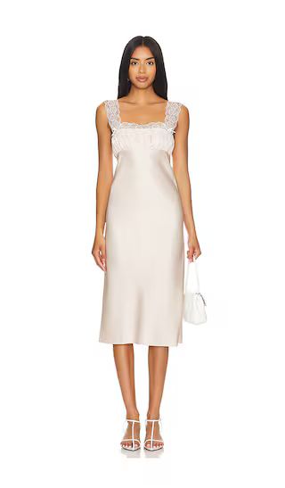 Lorna Midi Dress in Blush | Cocktail Party Dress | Cocktail Wedding Guest Dress | Revolve Clothing (Global)