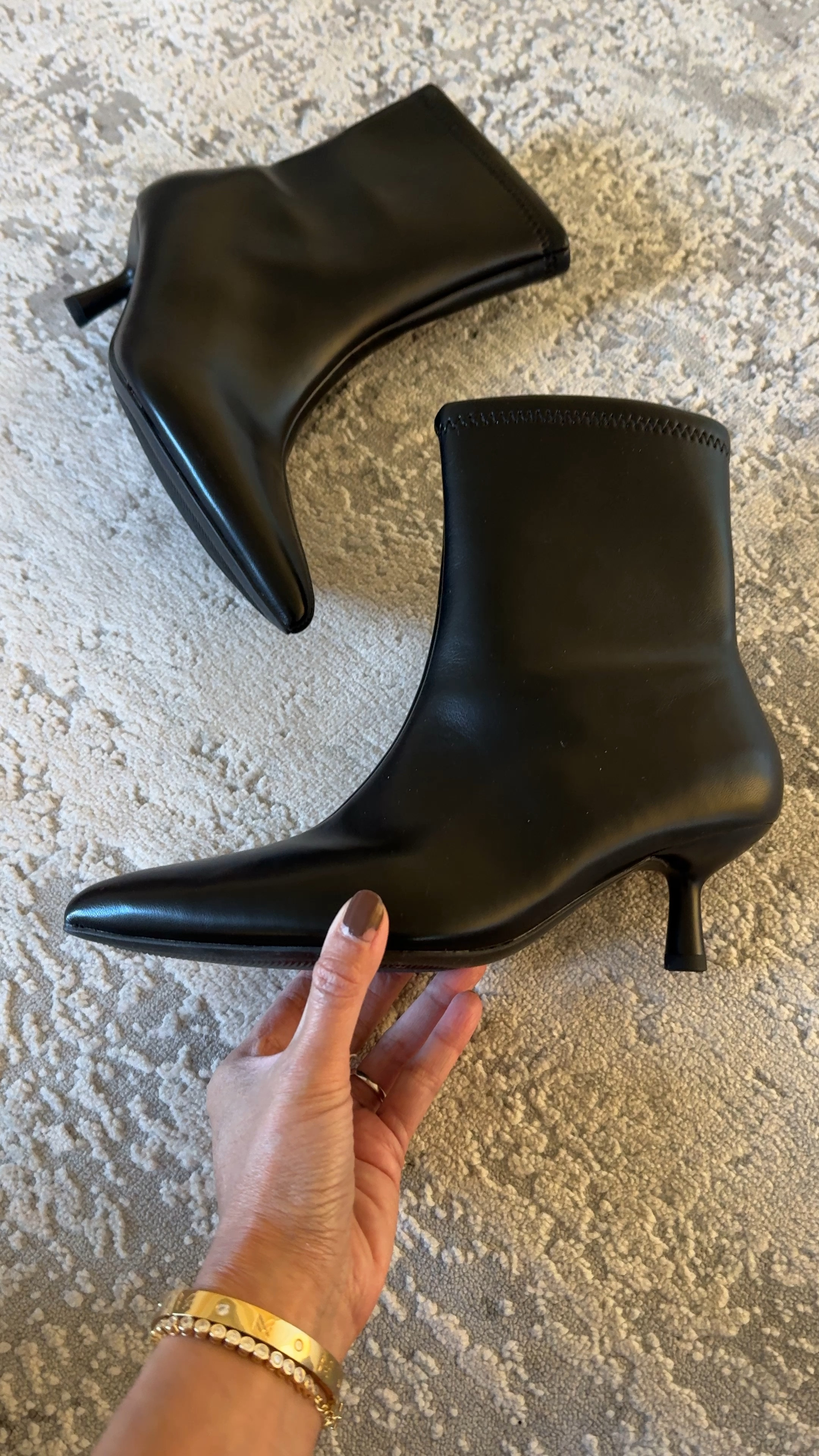 Holiday shoes. Holiday outfit. These faux leather booties look great for the price. Walkable kitten heels. I love the look with cropped jeans  On sale for around $21 with target circle discount  True to size. 

#LTKFindsUnder50 #LTKHoliday #LTKShoeCrush