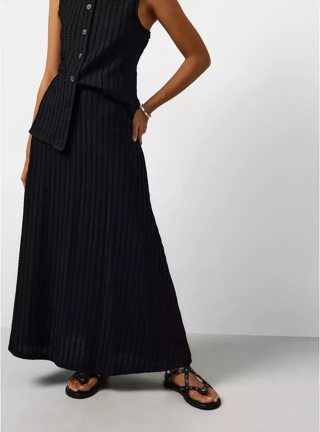 Buy Black Textured Full Co-ord Skirt 16 | Skirts | Tu | Tu Clothing