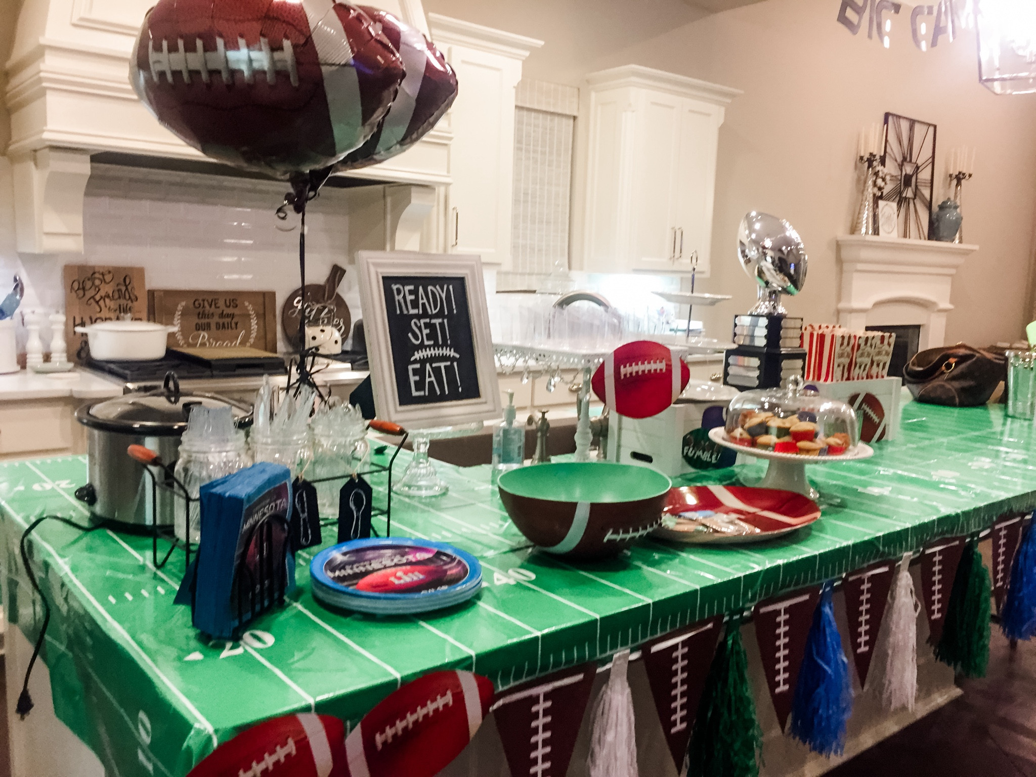 Super Bowl tablescape. Super Bowl party football decorations 

#LTKparties #LTKstyletip #LTKhome