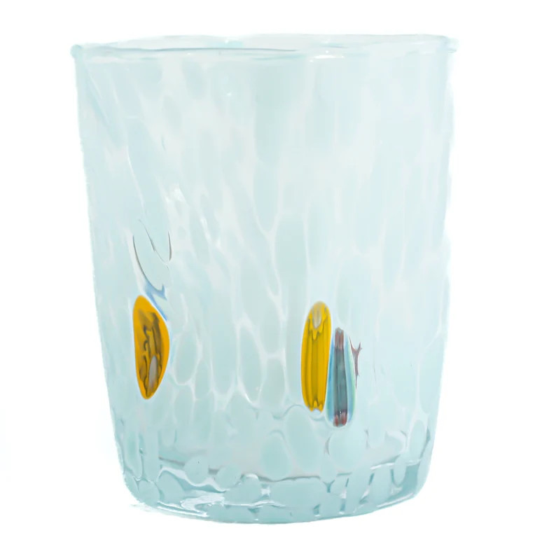 Murano Glass Drinking Art Single Tumbler Red Green Orange Yellow Blue Handmade Millefiori from Ve... | Etsy (US)