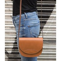 Handmade Tan Brown Leather Saddle Bag Classic Crossbody Purse | Etsy (US)