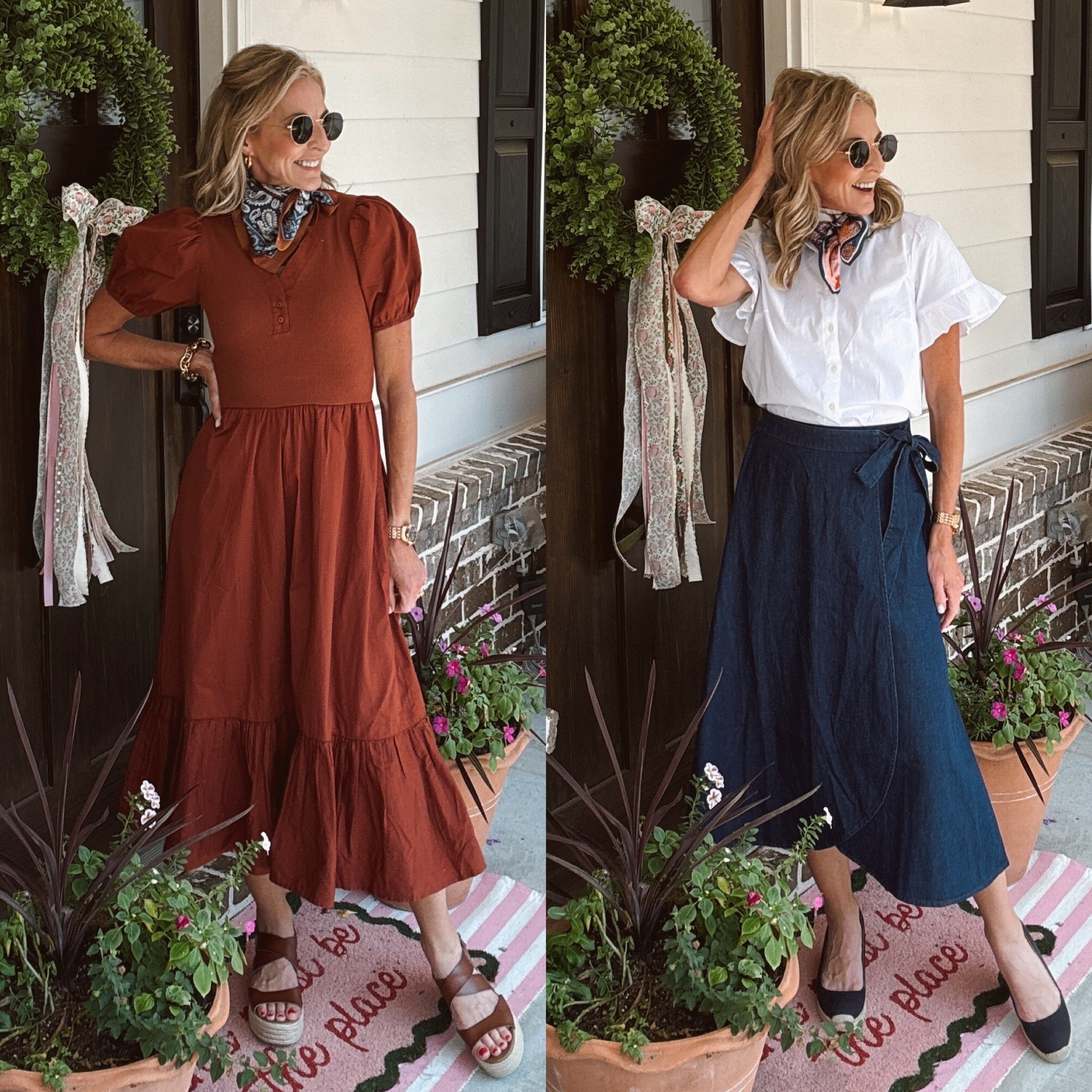 @jcrew getting you ready for fall with everything being 50% off. 
 
This beautiful mixed media dress is $34 (plus add teacher discount) making it less than $30. Wrap skirt less than $50!!!

#LTKootd #LTKOver40 #LTKWorkwear