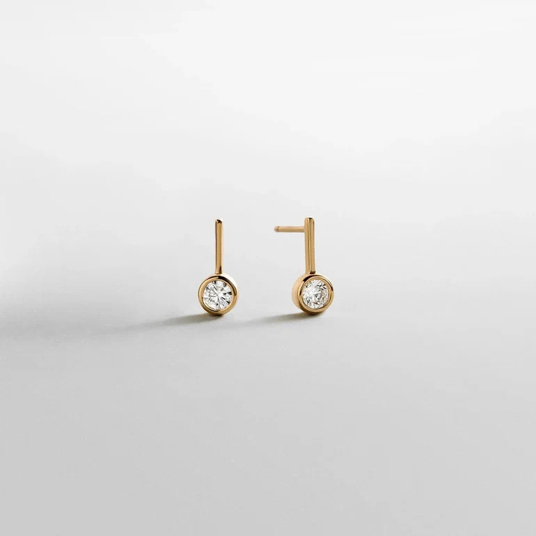 Fallon 14K Gold Bezel Earrings - Gold | BaubleBar