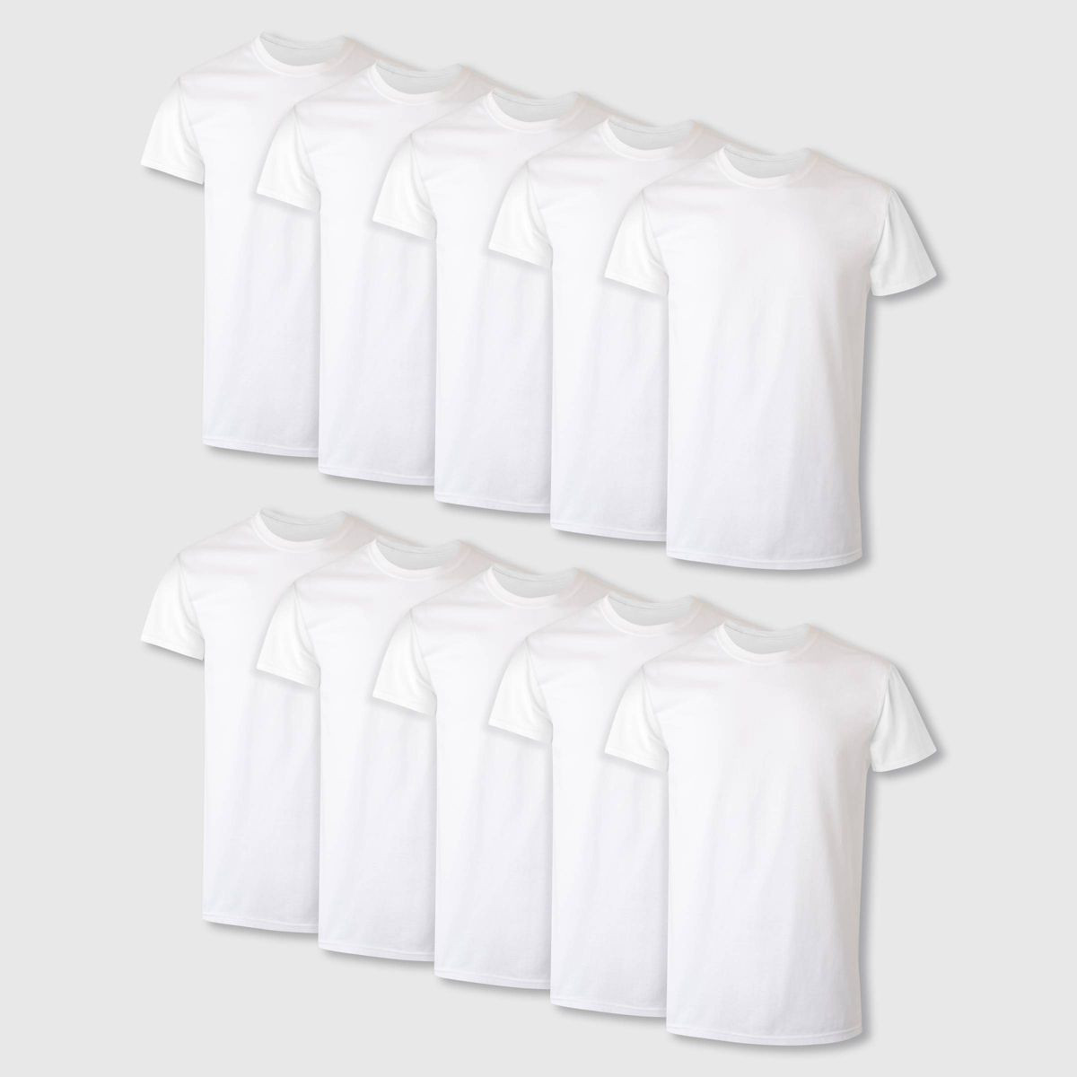 Hanes Men's Moisture-Wicking Crew Neck Undershirt 10pk - White | Target