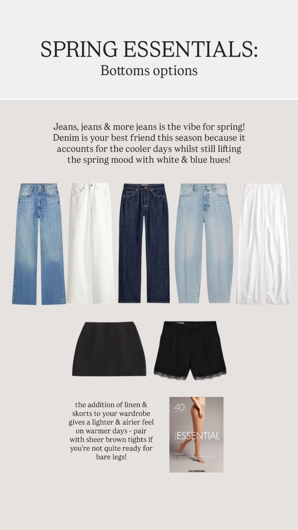 Spring Capsule Wardrobe bottoms options 

#LTKstyletip #LTKspring #LTKeurope