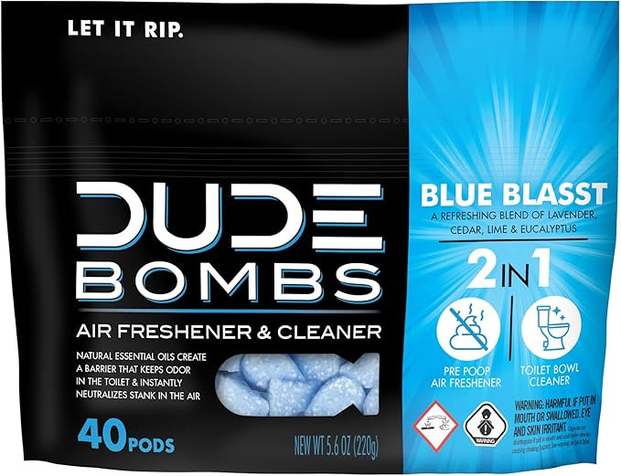 DUDE Bombs - Toilet Stank Eliminator - 1 Pack, 40 Pods - Fresh Scent 2-in-1 Stank Eliminator + To... | Amazon (US)