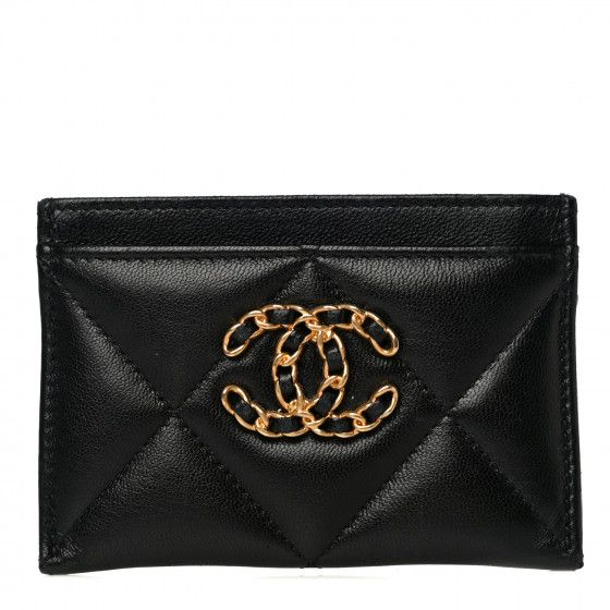 CHANEL

Lambskin Quilted Chanel 19 Card Holder Black | Fashionphile