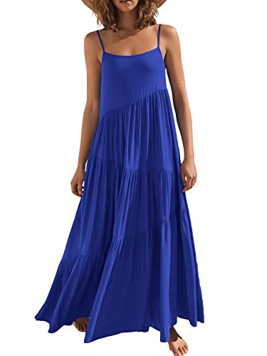 ANRABESS Women Summer Casual Loose Sleeveless Sundress Spaghetti Strap Flowy Boho Linen Beach Vac... | Amazon (US)