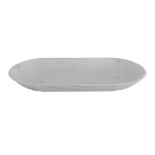 Storied Home 10.75 in. W x 1 in. H x 5.25 in. D Oval Light White Marble Serving Tray DF5721 - The... | The Home Depot