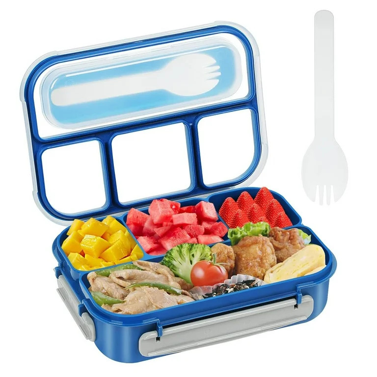 Reusable Bento Box Adult Lunch Box Kids,1300ML-4 Compartment Bento Lunch Box Food Containers, Mic... | Walmart (US)