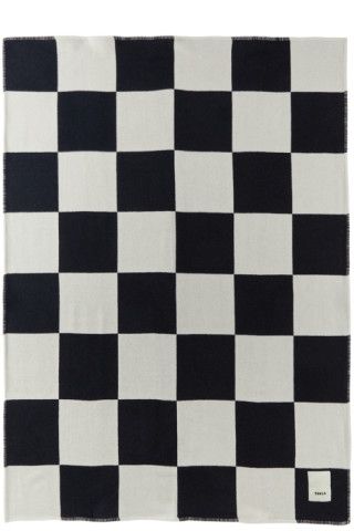 Black & White Cashmere Checkerboard Blanket | SSENSE