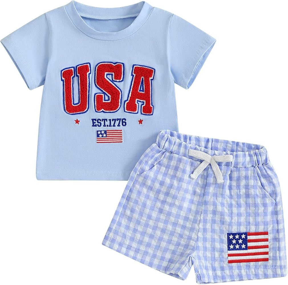 BemeyourBBs Toddler Baby Boy Summer Clothes Funny Letter T Shirt Elastic Waist Pockets Shorts Set... | Amazon (US)