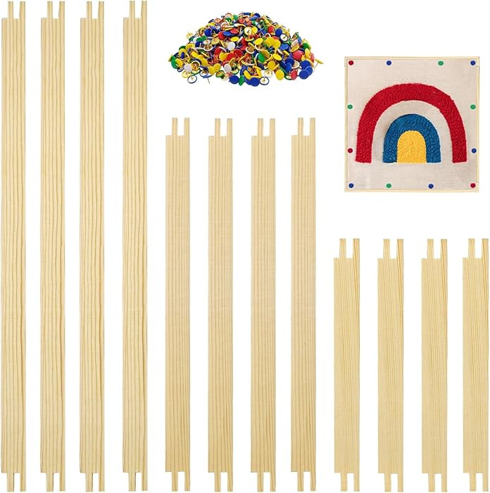 6 Sets Stretcher Bars for Needlework with 100 Tacks for Women's Birthday Gifts,3 Sizes 12pcs Wood... | Amazon (US)