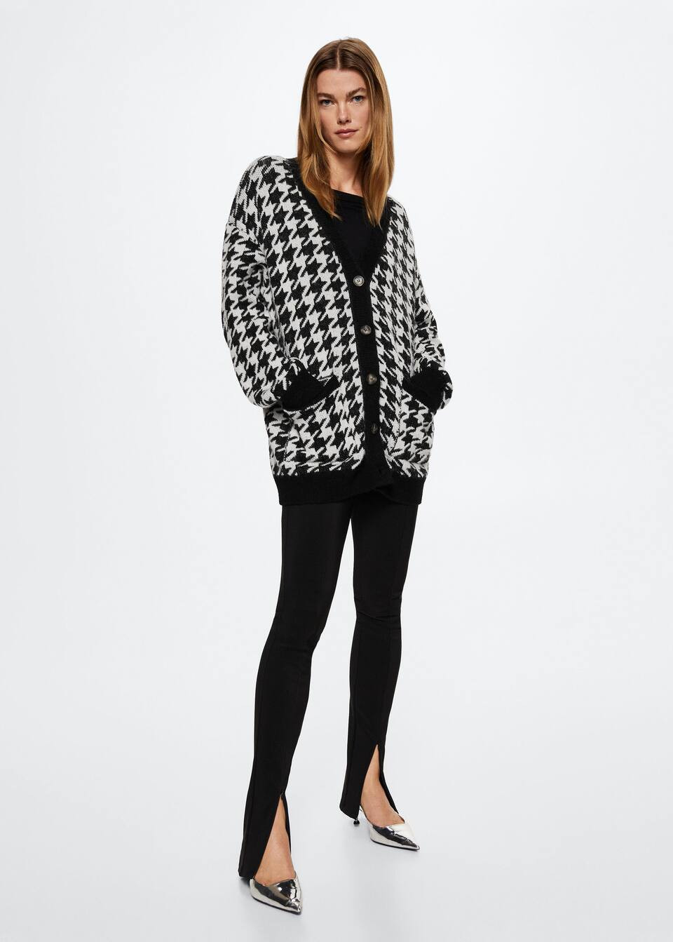 Houndstooth cardigan | MANGO (UK)