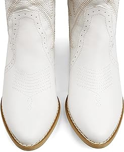 Zzheels Women Mid-calf Cowboy Boots Pointy Toe Boot Embroidered Western Cowgirl Boots Chunky Heel... | Amazon (US)