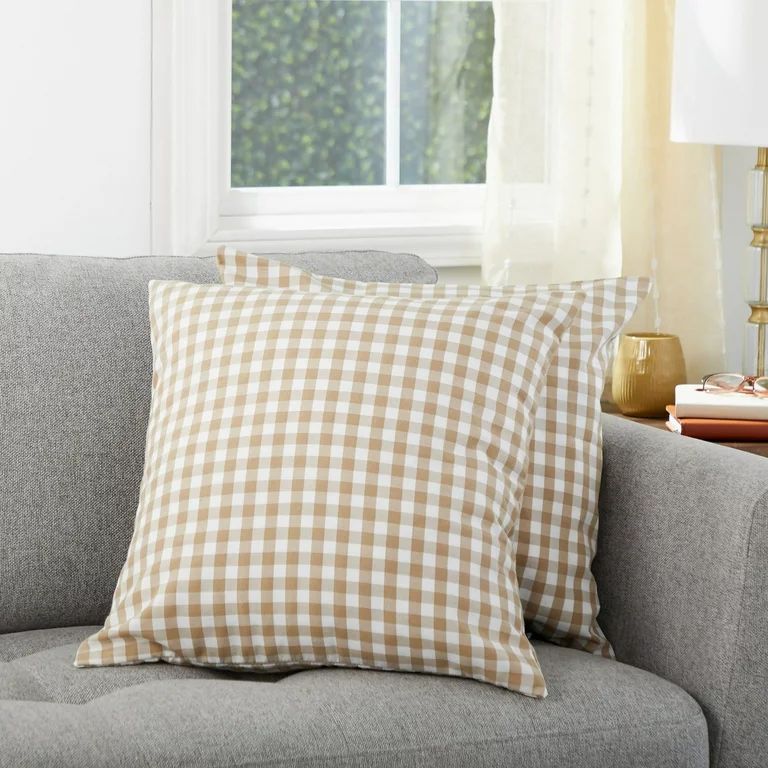 2 Pack Farmhouse Buffalo Plaid Decorative Throw Pillow Covers 20x20 inch, Square Cushion Cases fo... | Walmart (US)