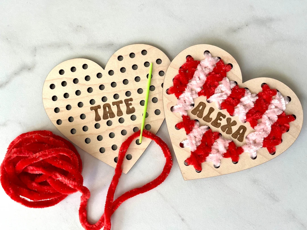 Valentine's Day Cross Stitch Kit, Learn to Sew Kit, DIY Crafts for Kids, Valentine's Crafts, Pers... | Etsy (US)