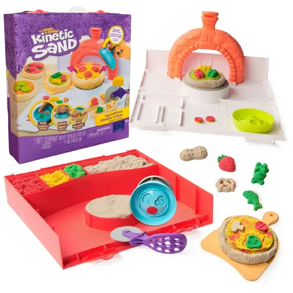 Kinetic Sand, SquishPizza Activity Playset with 1lb Play Sand & 5 Tools | Walmart (US)