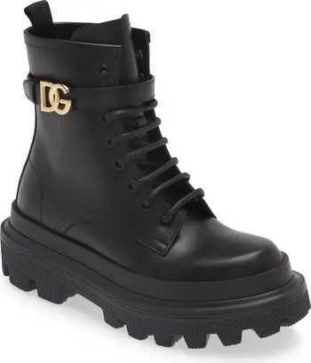 Dolce&Gabbana DG Logo Combat Boot (Women) | Nordstrom | Nordstrom