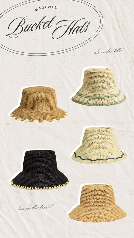 Straw bucket hats from Madewell! Loving these for summer outfits! 

#LTKstyletip #LTKfindsunder100